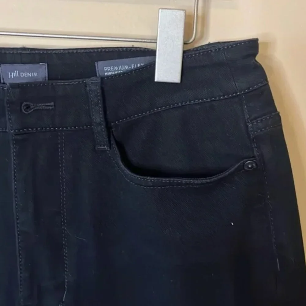 SET of 2 J.Jill Skinny Jeggings: Black & Dark Denim, Size 8 - Picture 4 of 9